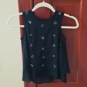 Girls black sequin top